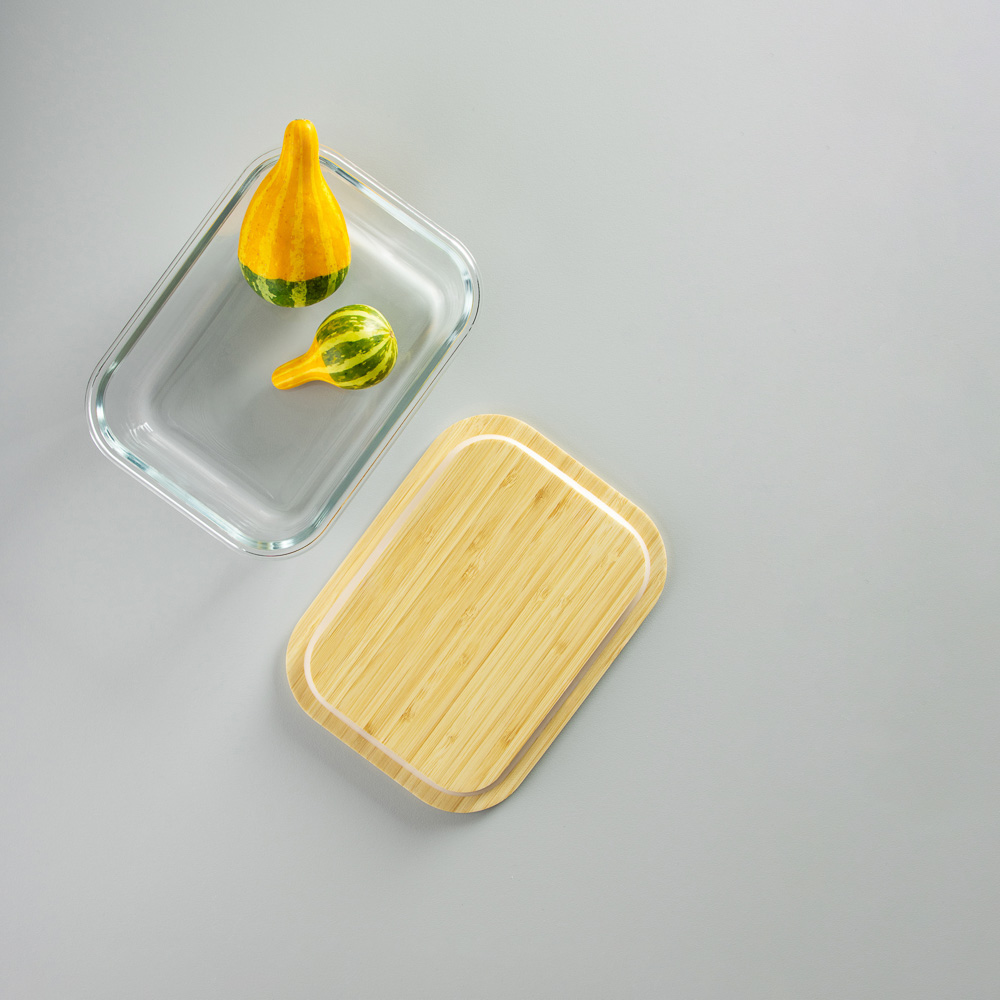 VETTA Контейнер для продуктов 1000мл, крышка бамбук, жаропрочное стекло, арт.№ 825-037
