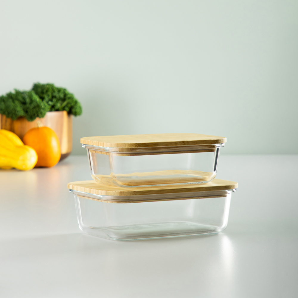 VETTA Контейнер для продуктов 1000мл, крышка бамбук, жаропрочное стекло, арт.№ 825-037