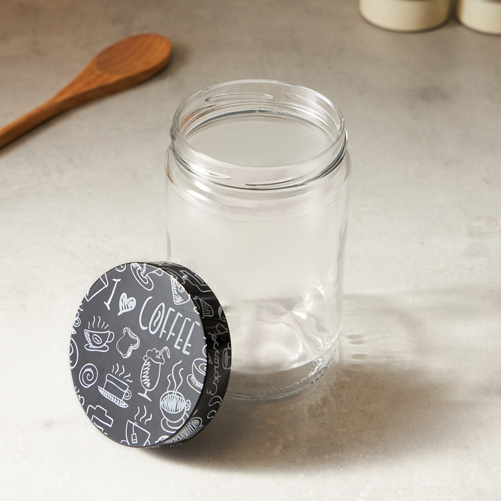 HEREVIN Китчен Блэк Банка для сыпучих продуктов, стекло, 660мл, 144367-205, арт.№ 828-009