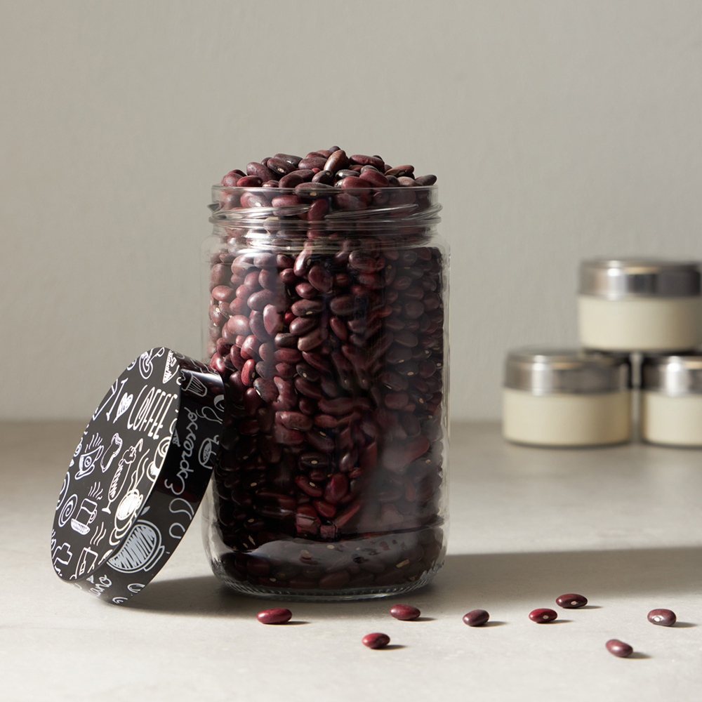 HEREVIN Китчен Блэк Банка для сыпучих продуктов, стекло, 660мл, 144367-205, арт.№ 828-009