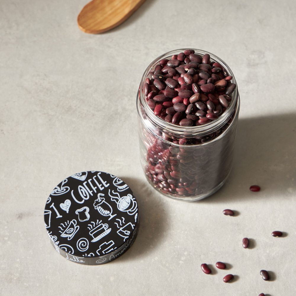 HEREVIN Китчен Блэк Банка для сыпучих продуктов, стекло, 660мл, 144367-205, арт.№ 828-009