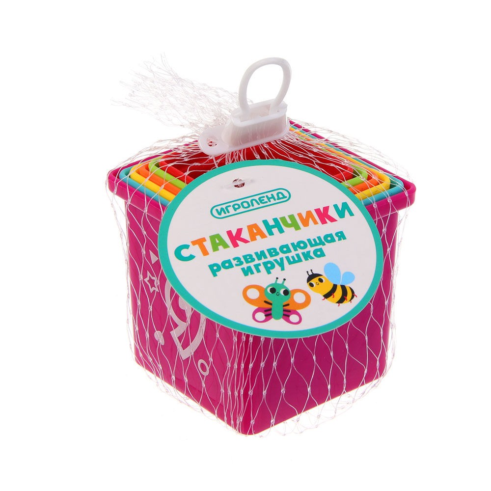 ИГРОЛЕНД Развивающая игрушка "Стаканчики", PP, 6,3х6,3х6,8см, арт.№ 270-057