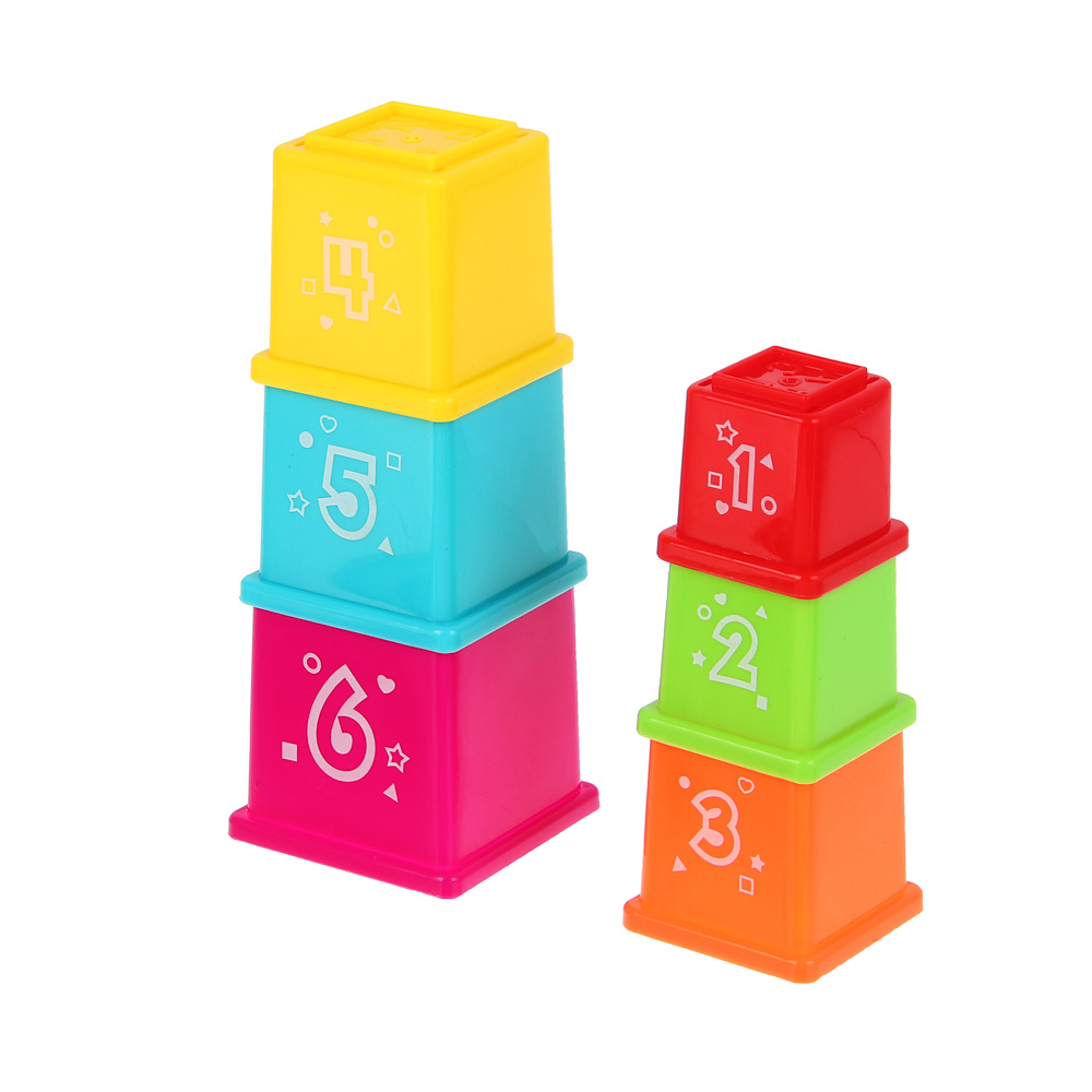 ИГРОЛЕНД Развивающая игрушка "Стаканчики", PP, 6,3х6,3х6,8см, арт.№ 270-057