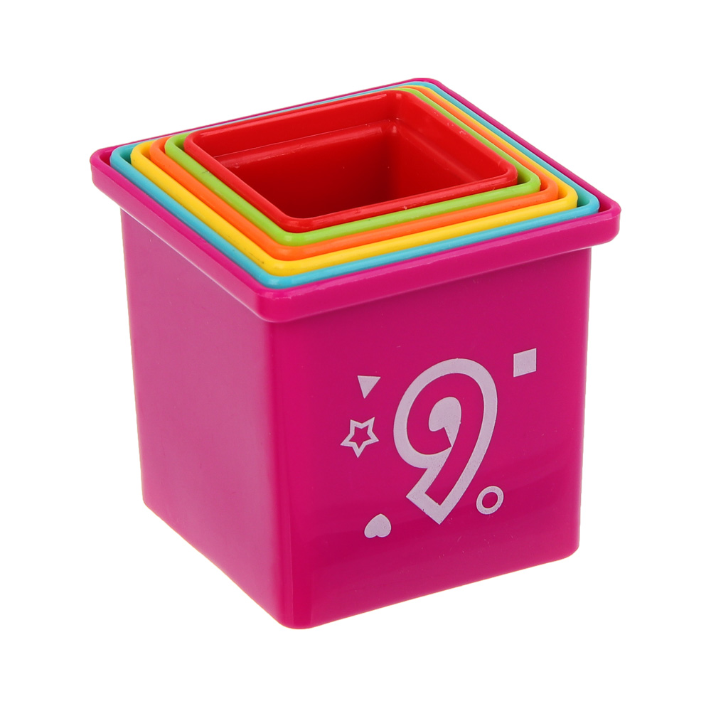 ИГРОЛЕНД Развивающая игрушка "Стаканчики", PP, 6,3х6,3х6,8см, арт.№ 270-057