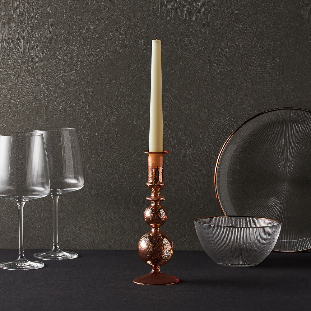 BY COLLECTION White Line Подсвечник, 7х21см, стекло, арт.№ 820-866