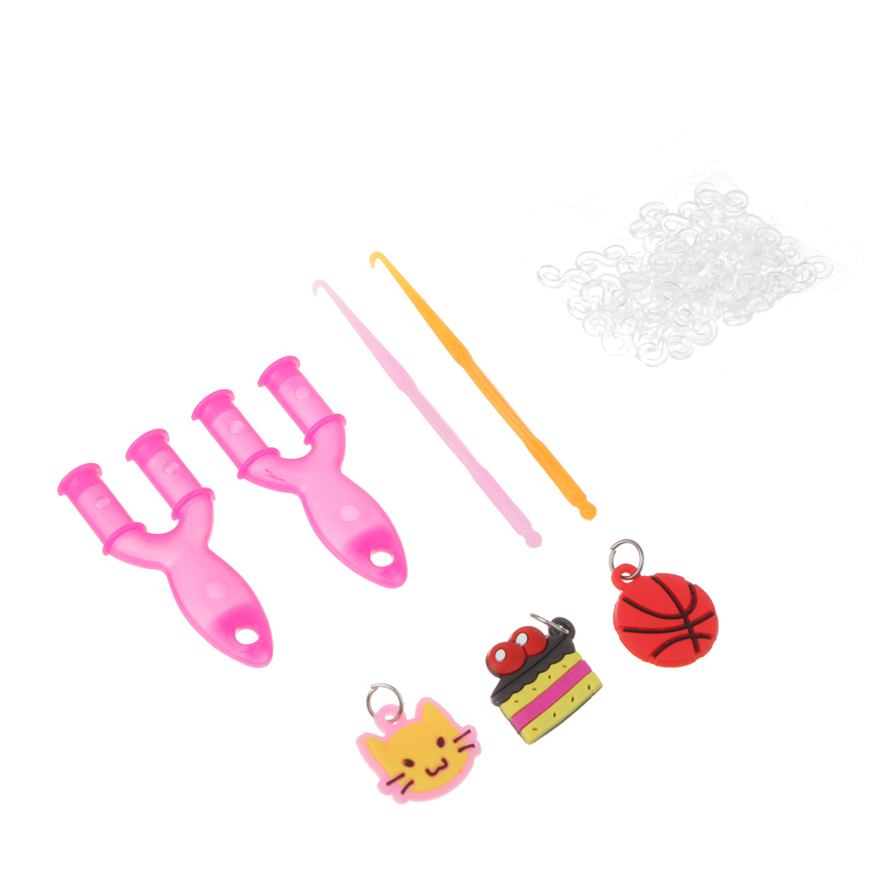 ХОББИХИТ Набор для творчества "Плетение резинок", резина, PP, металл, акрил, 17х10см, арт.№ 283-170