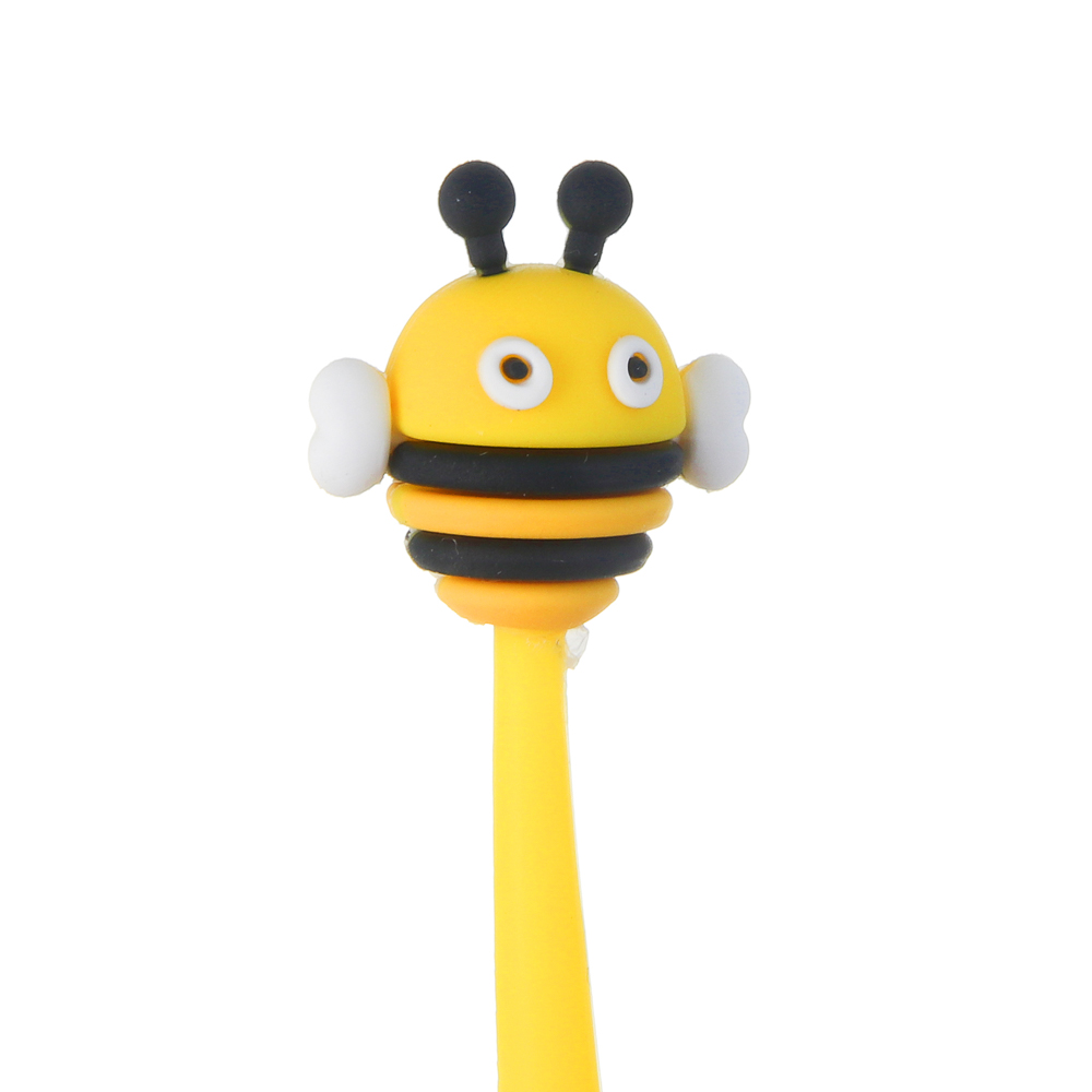 Ручка шариковая синяя, с наконечником в форме пчелки, гибкий корпус, 2 дизайна, шоу-бокс, арт.№ 591-274