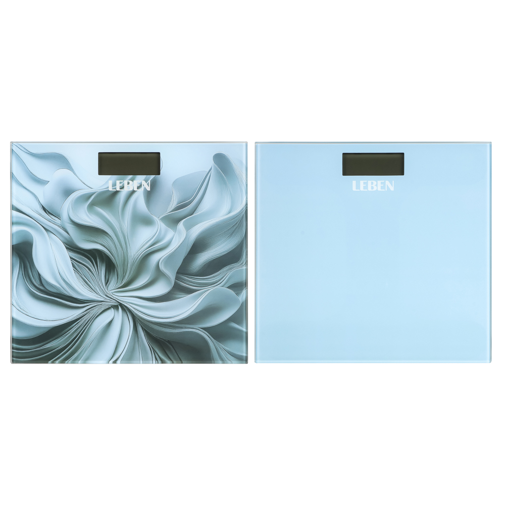 LEBEN Весы напольные электронные "Blue", ЖК-дисплей, макс. нагр.до 180кг, 28х28см, арт.№ 252-100