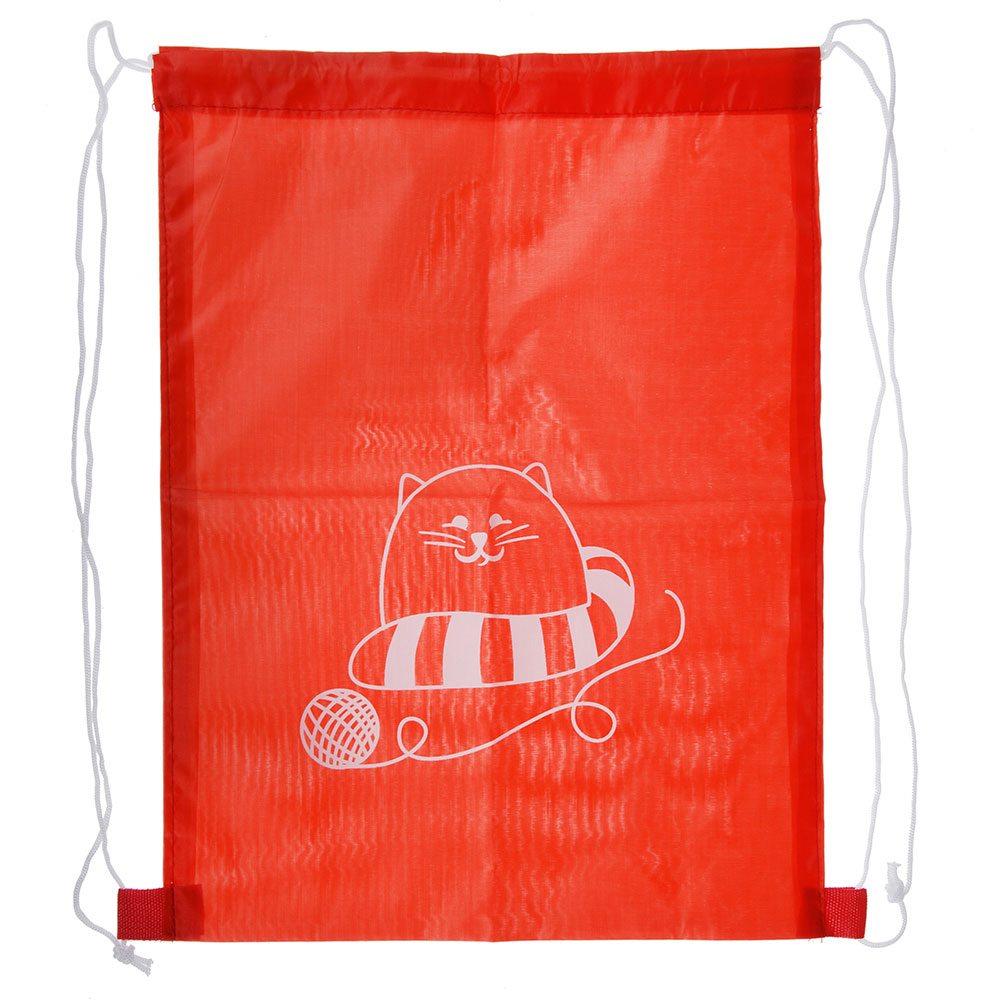 Мешок для сменной обуви на завязках 34,8x41,5 см, однотонный с рисунком, 5 цветов, полиэстер, арт.№ 583-194