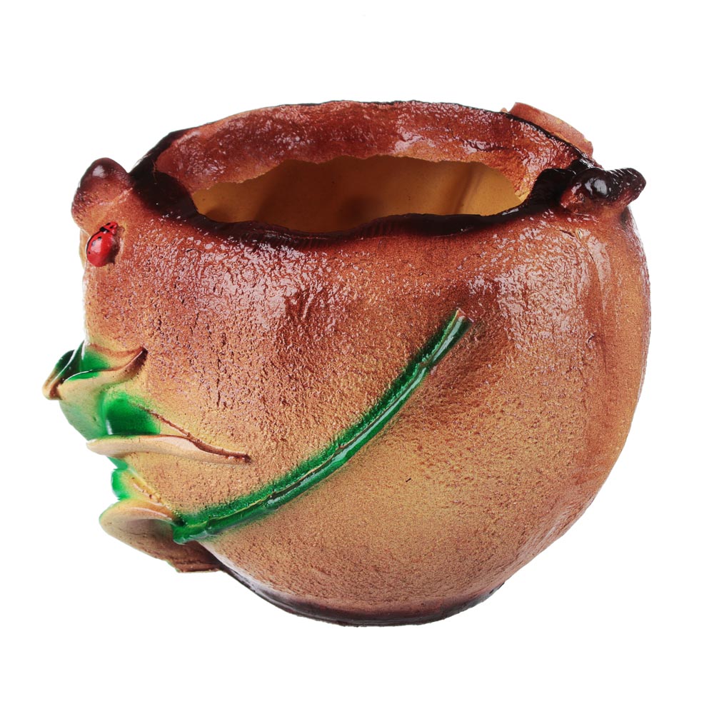 Зоокашпо "Камыш" с птицами, гипс, 14x18 см, арт.№ 164-222