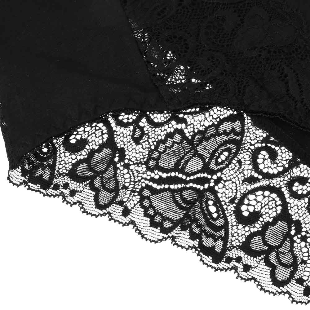 GALANTE Трусы женские макси с кружевом, р.54, 95%хлопок, 5%спандекс, черный, НБ25-16, арт.№ 331-374