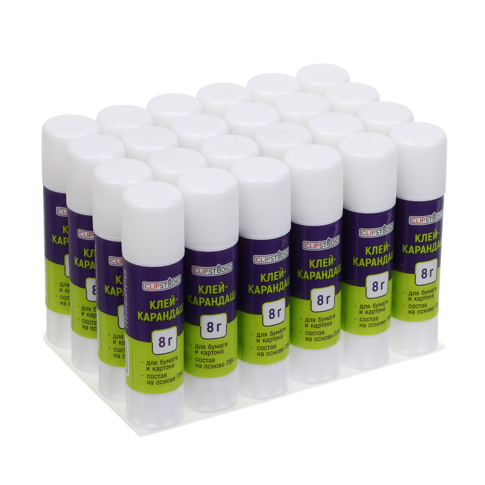 Клей-карандаш ClipStudio 8 грамм, на основе PVA, арт.№ 526-509