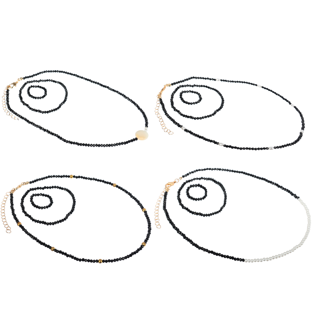 BERIOTTI Набор бижутерии 3 пр.: чокер 43см, браслет d5см, кольцо d1,5см, бисер, биж.сплав, 4 дизайна, арт.№ 316-366