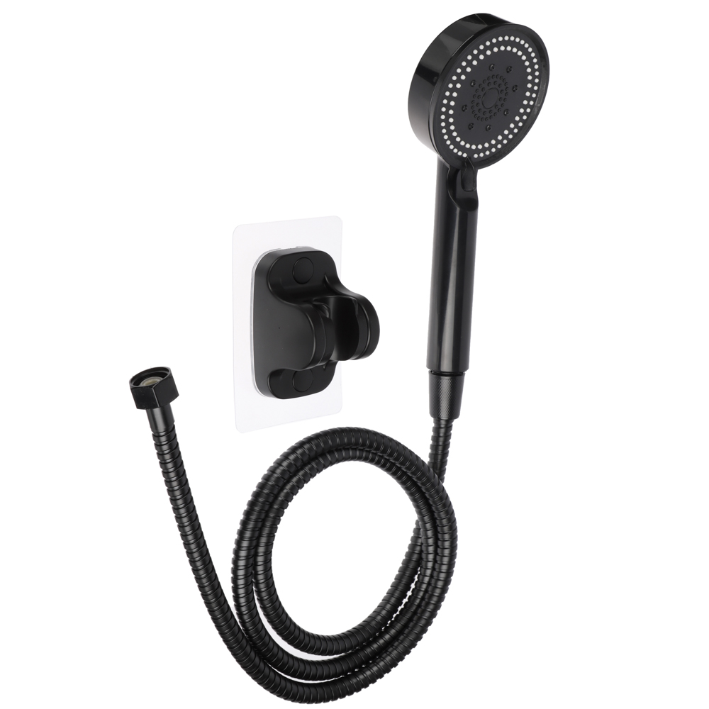 СоюзКран Набор для душа, лейка 90мм, 5 режимов, шланг 150см, держатель самокл., черный, арт.№ 545-068